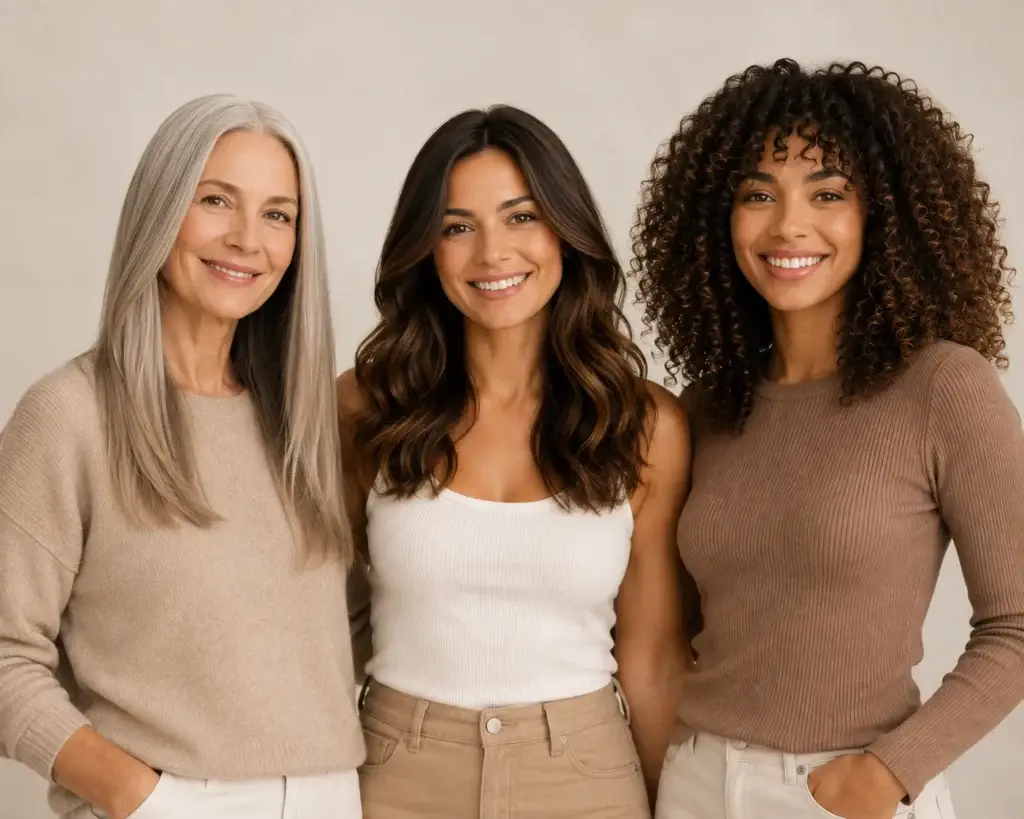 Women with fine, wavy, and thick curly hair who can use a hot air brush